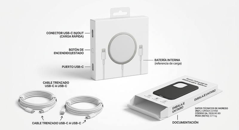 Cargador Magnético Inalámbrico Fast Charge para iPhone (Estilo MagSafe) SKU ZN12930