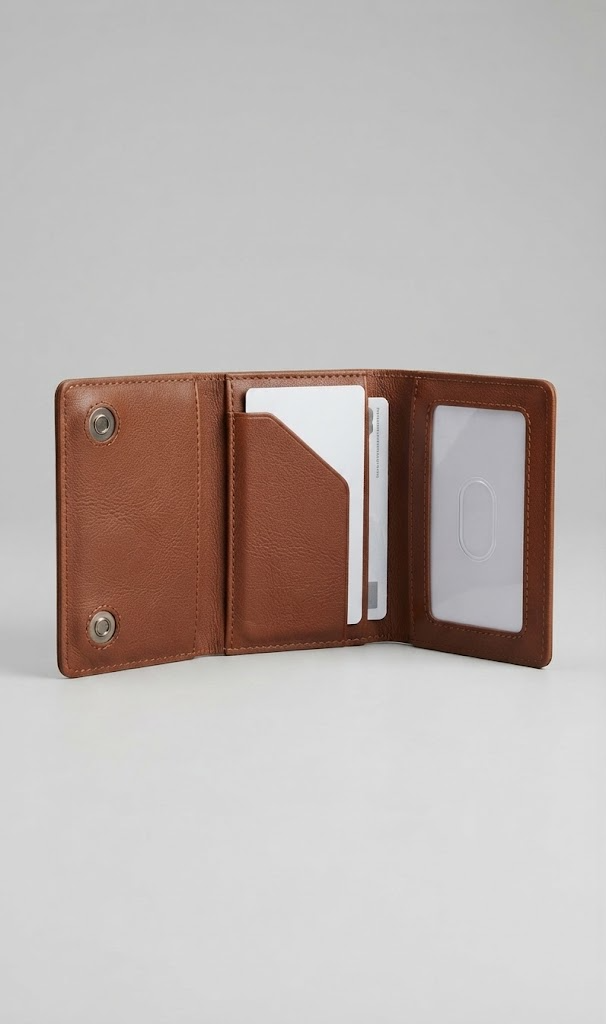 Tarjetero Billetera de Cuero Sintético con MagSafe para iPhone - Color Café